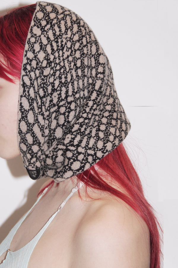 RUI Jacquard Cashmere Scarf RAW22AC02 Onyx&Ficelle Black&Camel Brown